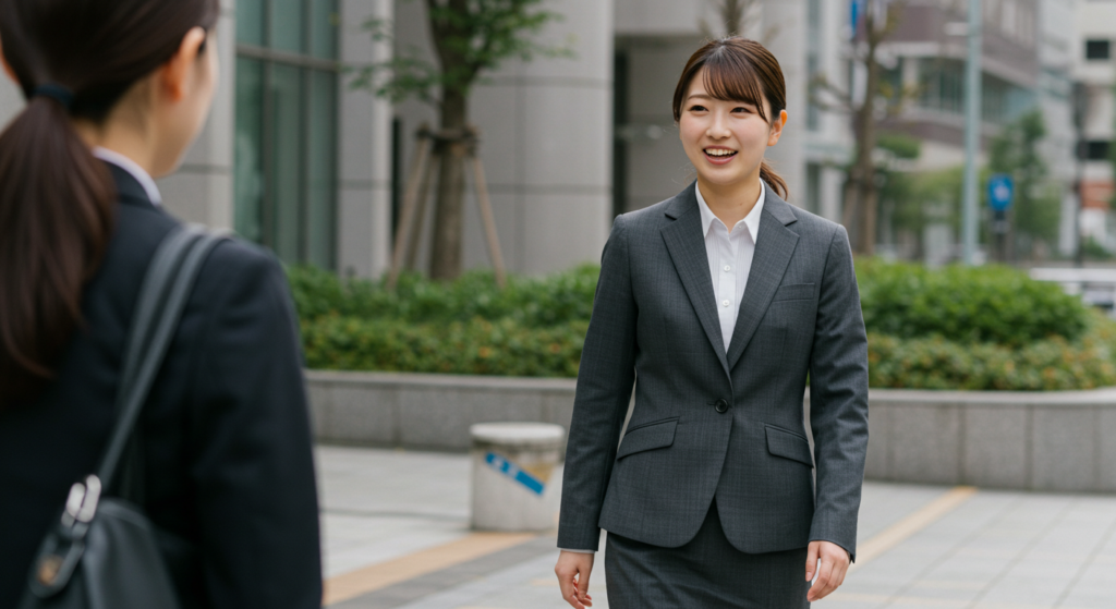 街中で偶然友達に遭遇