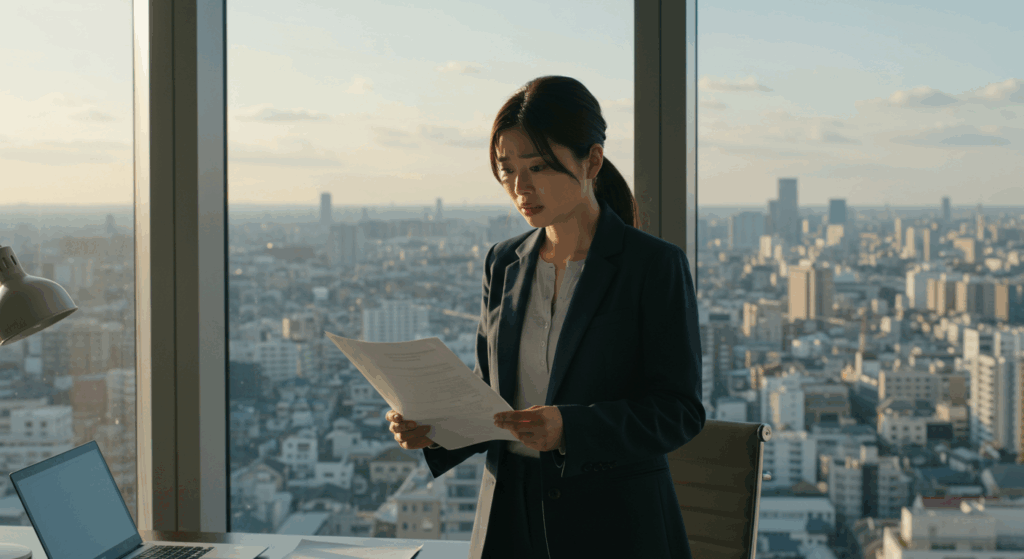朝一番で上司に支持された資料が夕方になっても完成しないで慌てる会社員